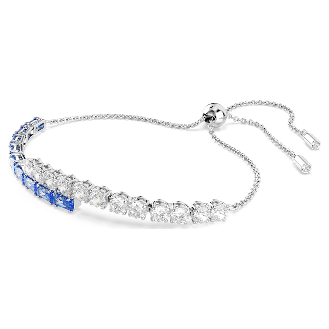 Matrix bracelet, Mixed cuts, Blue, Rhodium plated by SWAROVSKI