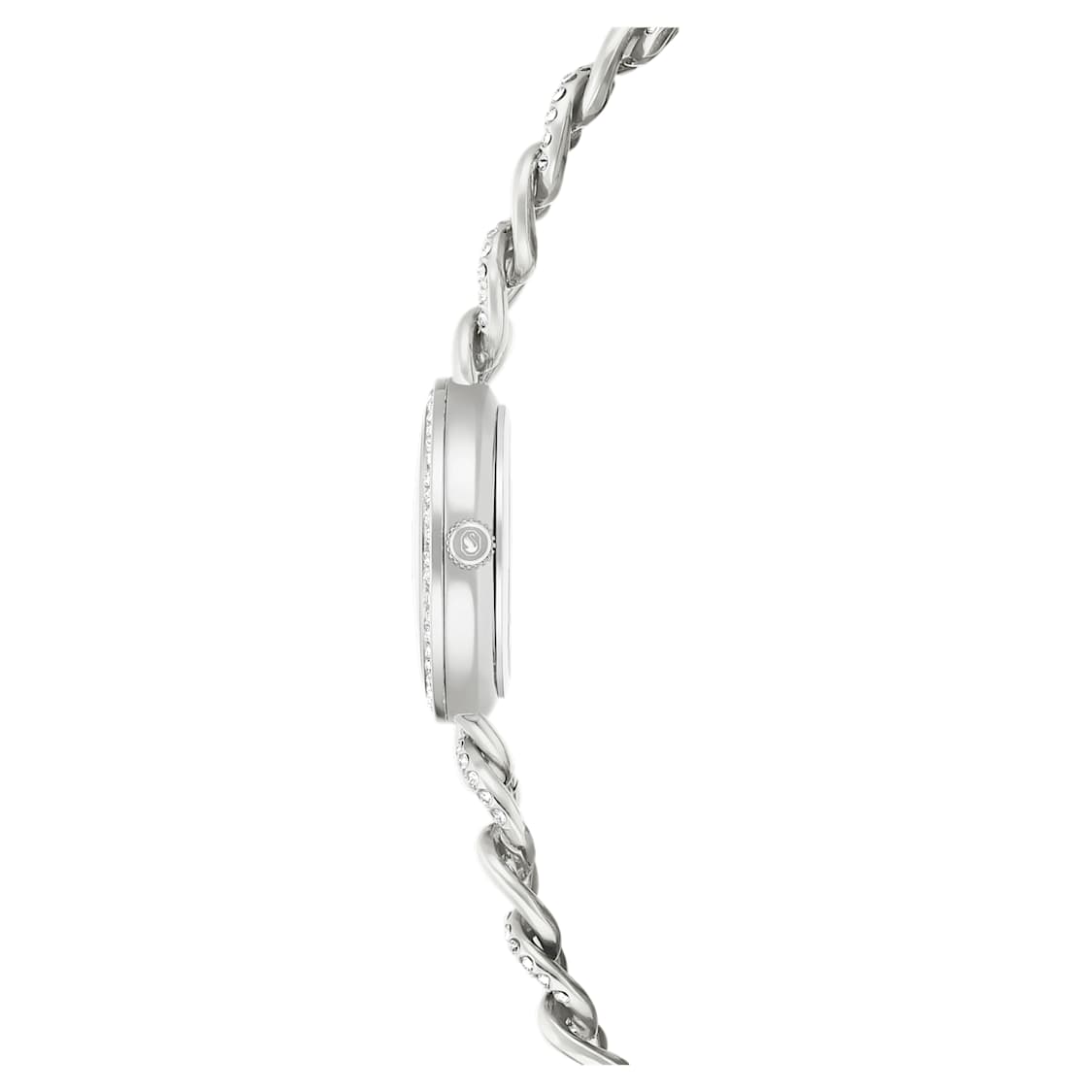 Cocktail round watch, Metal bracelet, Silver tone, Stainless steel by SWAROVSKI