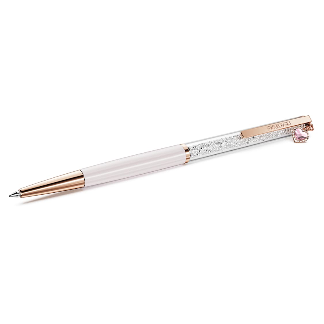 Crystalline ballpoint pen, Heart, Pink, Pink lacquered, Rose gold-tone plated by SWAROVSKI