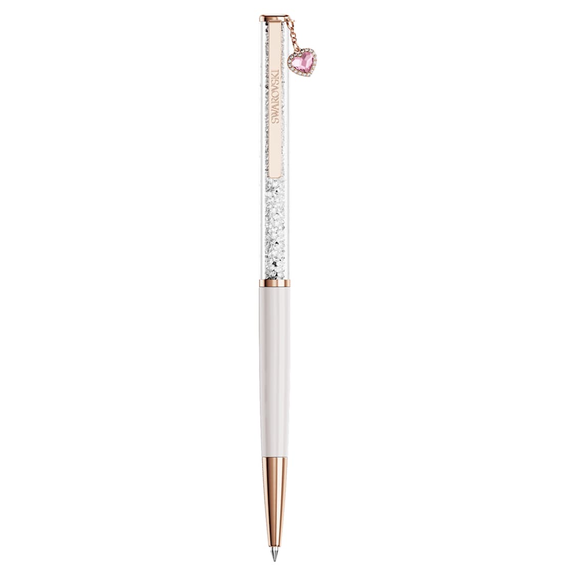 Crystalline ballpoint pen, Heart, Pink, Pink lacquered, Rose gold-tone plated by SWAROVSKI