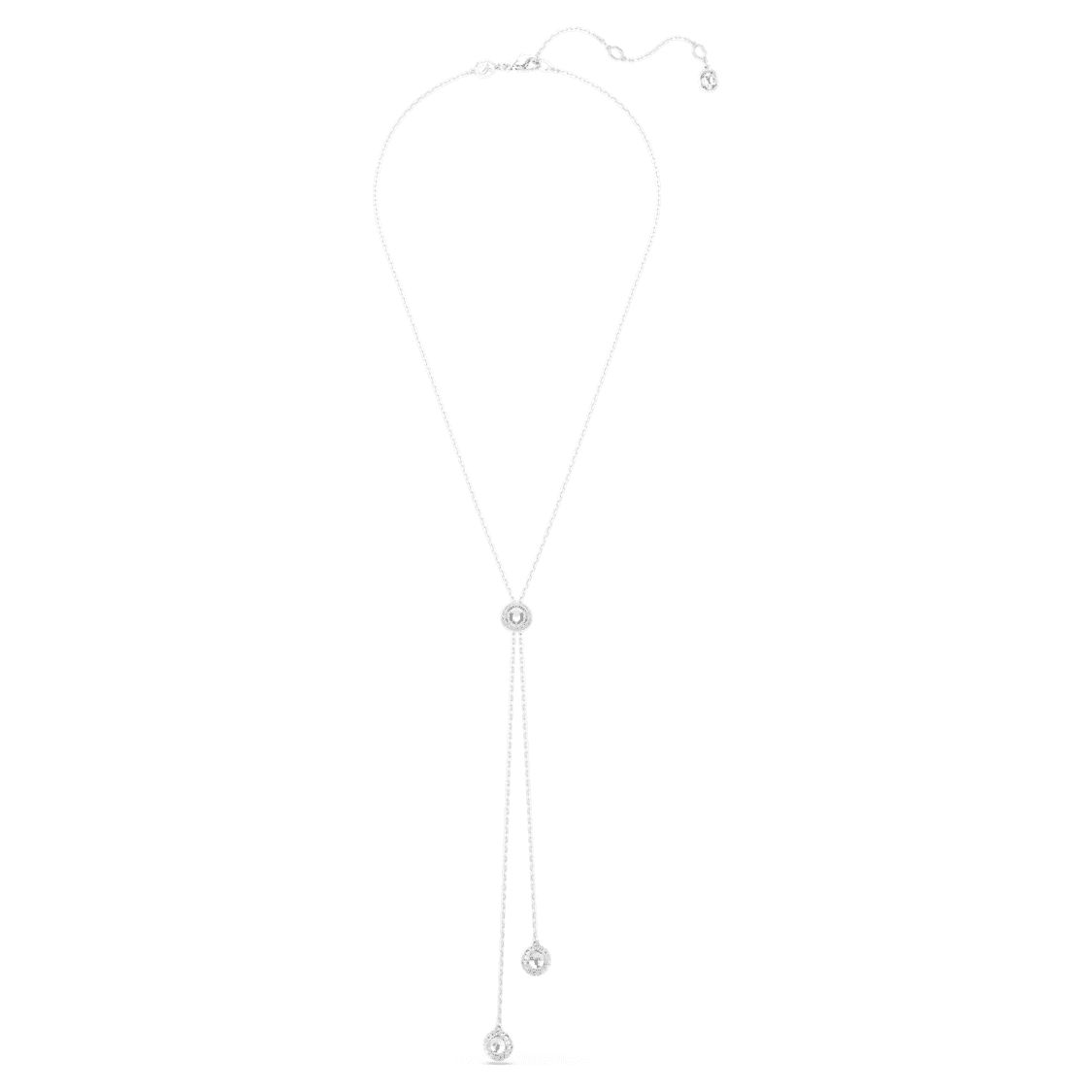 Una Angelic Y pendant, Round cut, White, Rhodium plated by SWAROVSKI