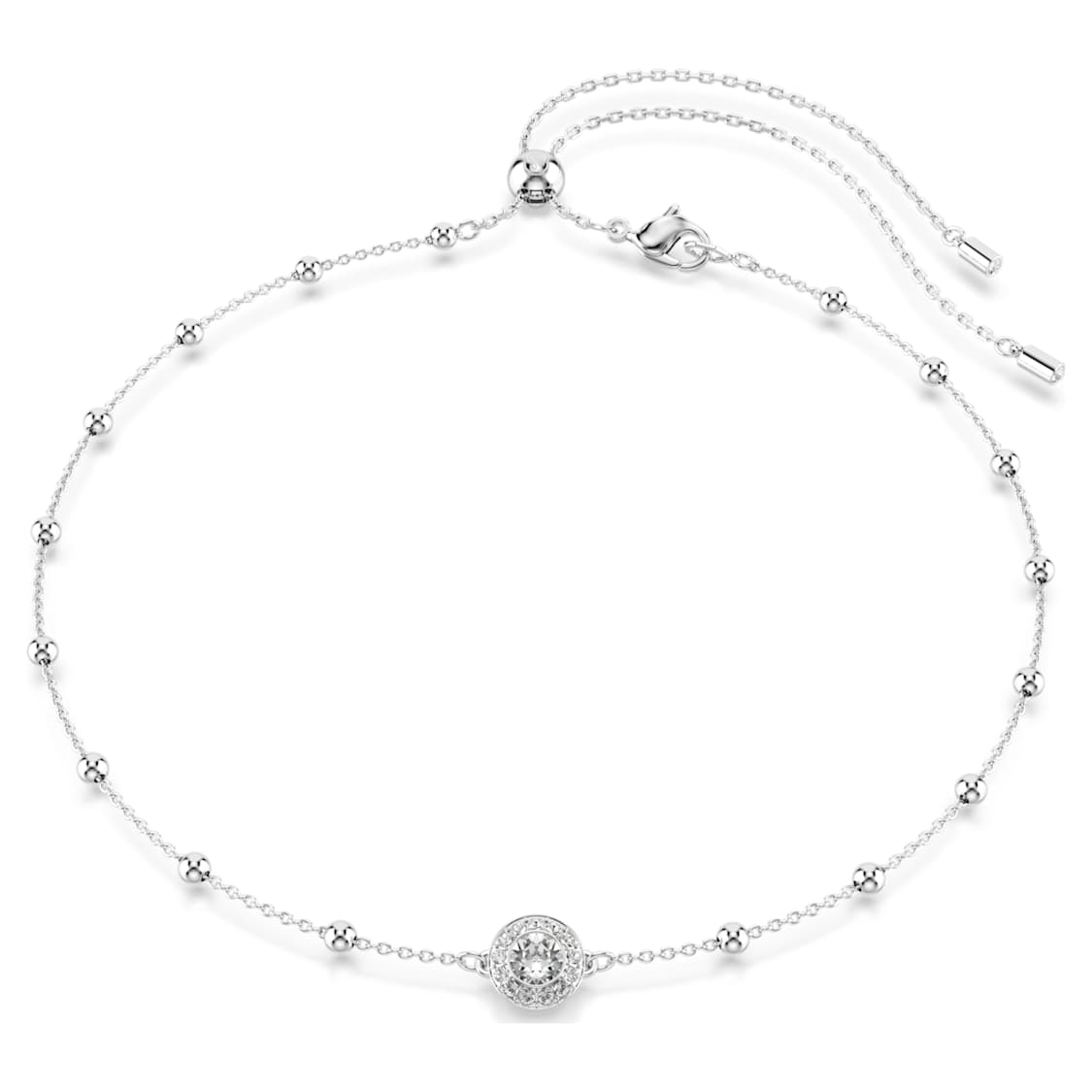 Una Angelic pendant, Round cut, Double sided motifs, White, Rhodium plated by SWAROVSKI