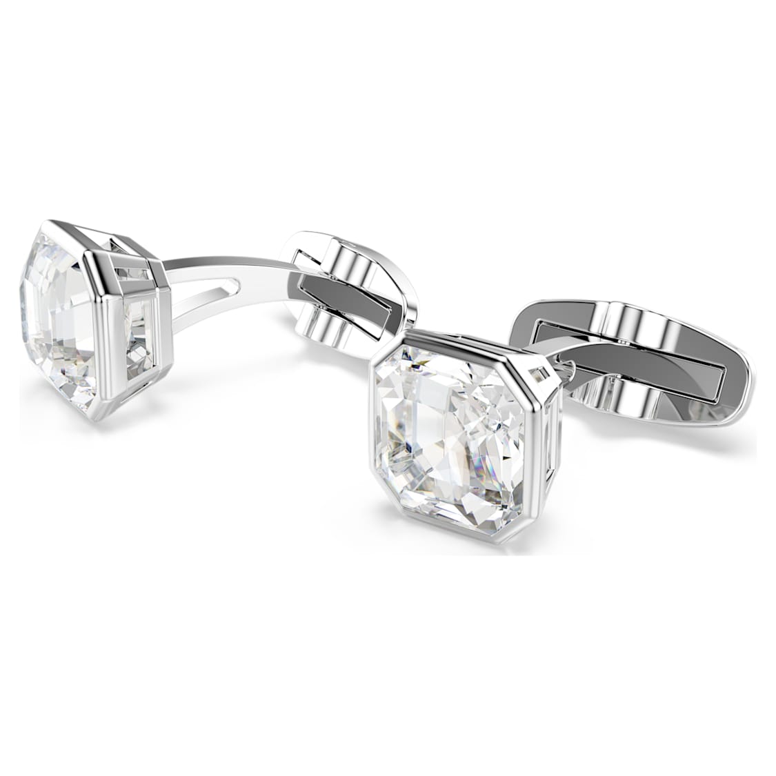 Millenia cufflinks, Octagon cut, White, Rhodium plated by SWAROVSKI