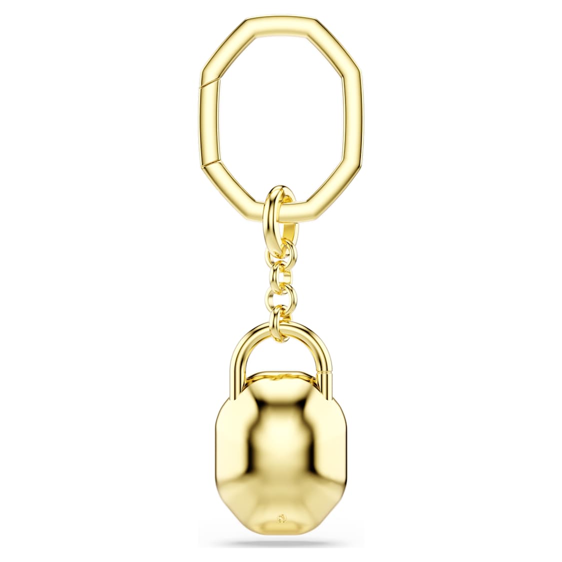 Key ring, Oval cut, White, Gold-tone plated by SWAROVSKI
