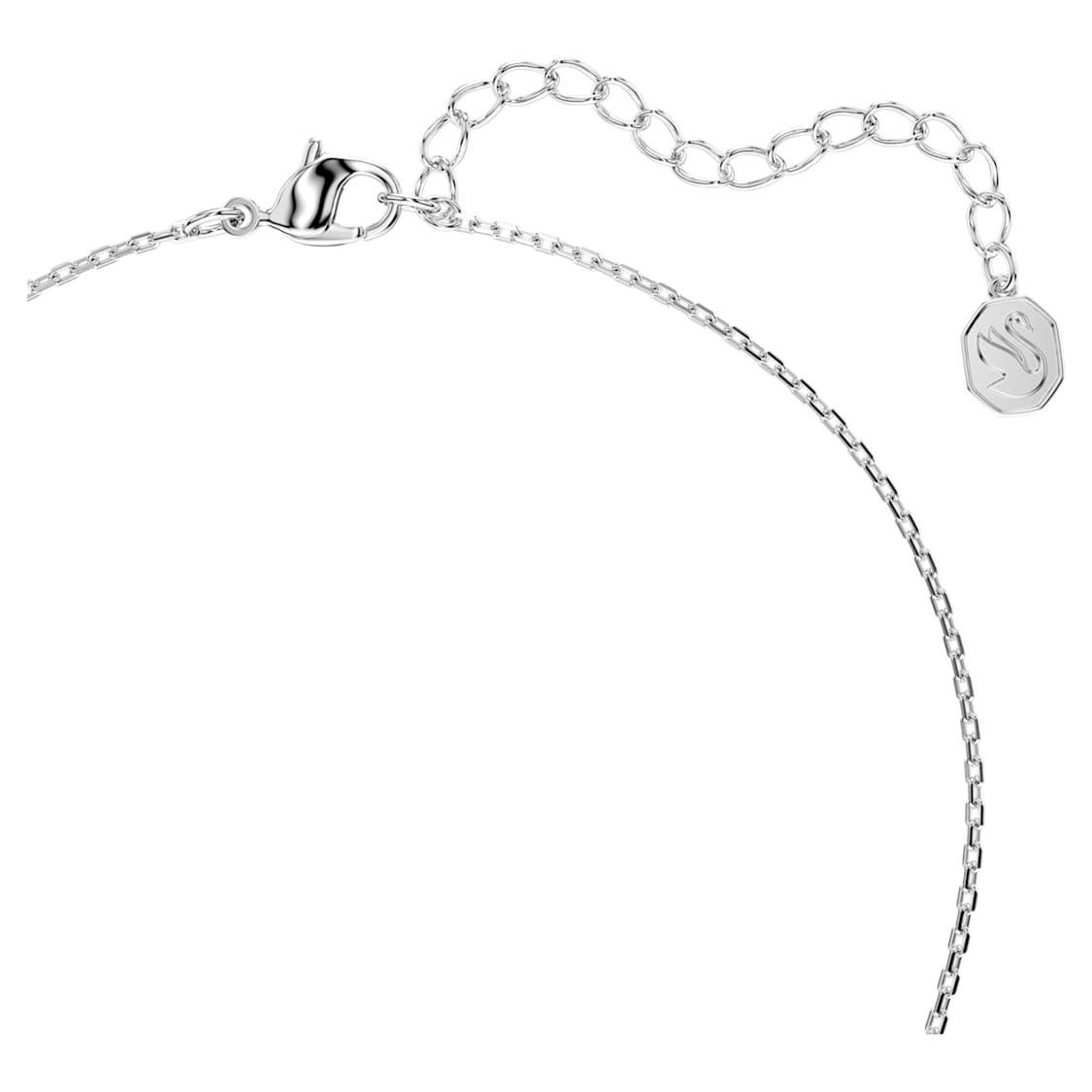 Bella V pendant, Round cut, Pink, Rhodium plated by SWAROVSKI