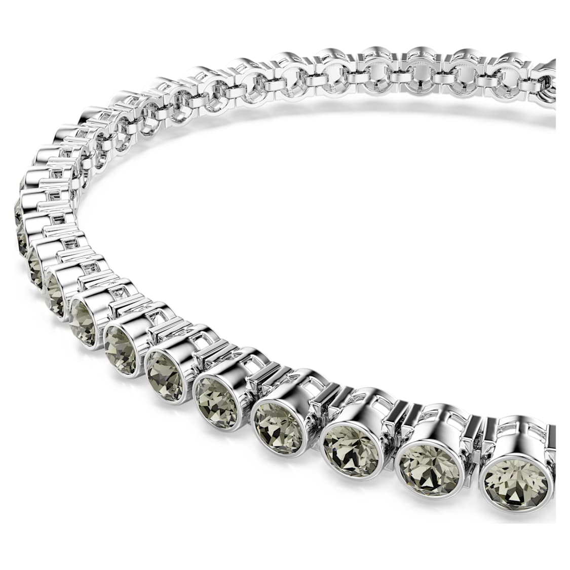 Imber Emily Tennis bracelet, Round cut, Black, Rhodium plated by SWAROVSKI