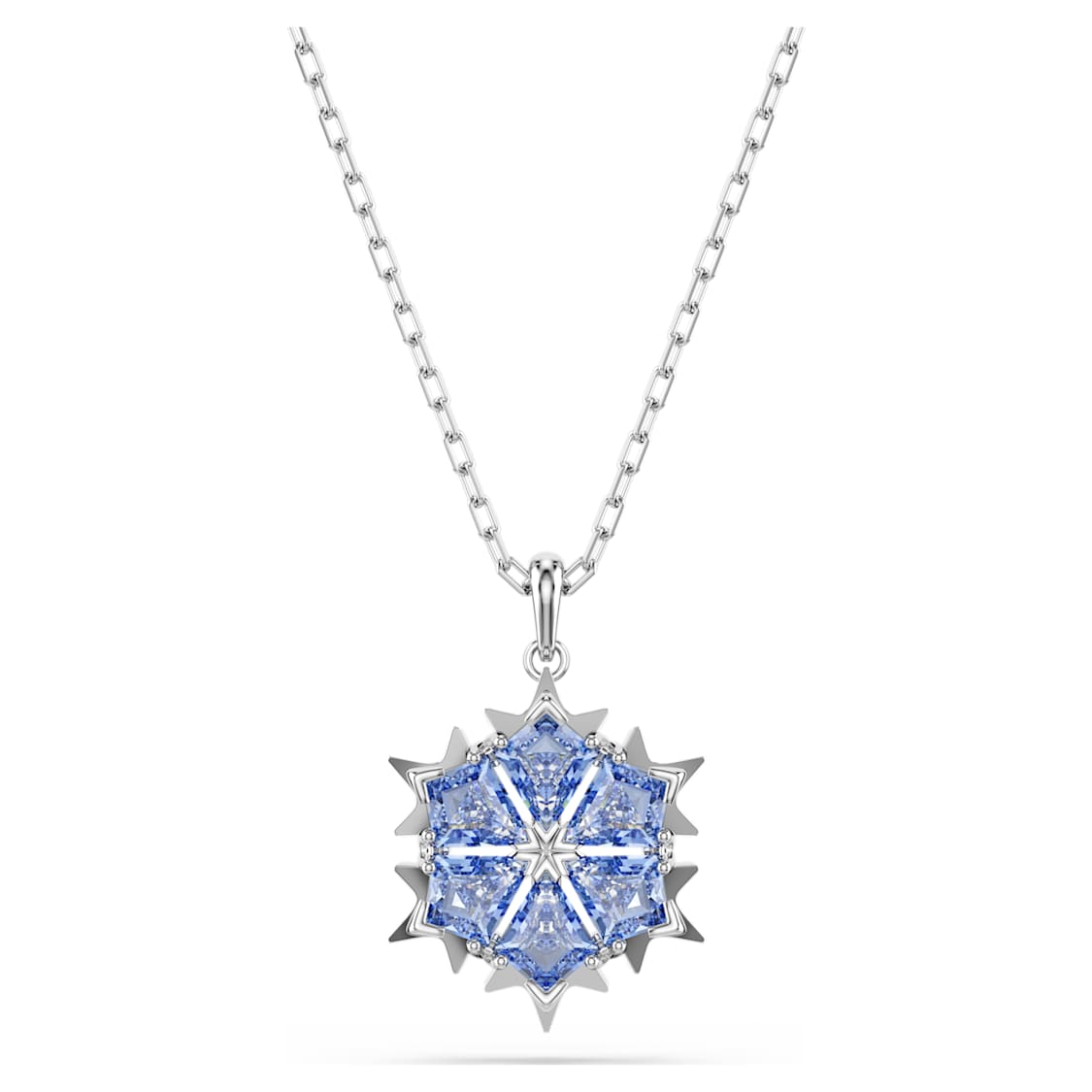 Magic set, Snowflake, Blue, Rhodium plated by SWAROVSKI