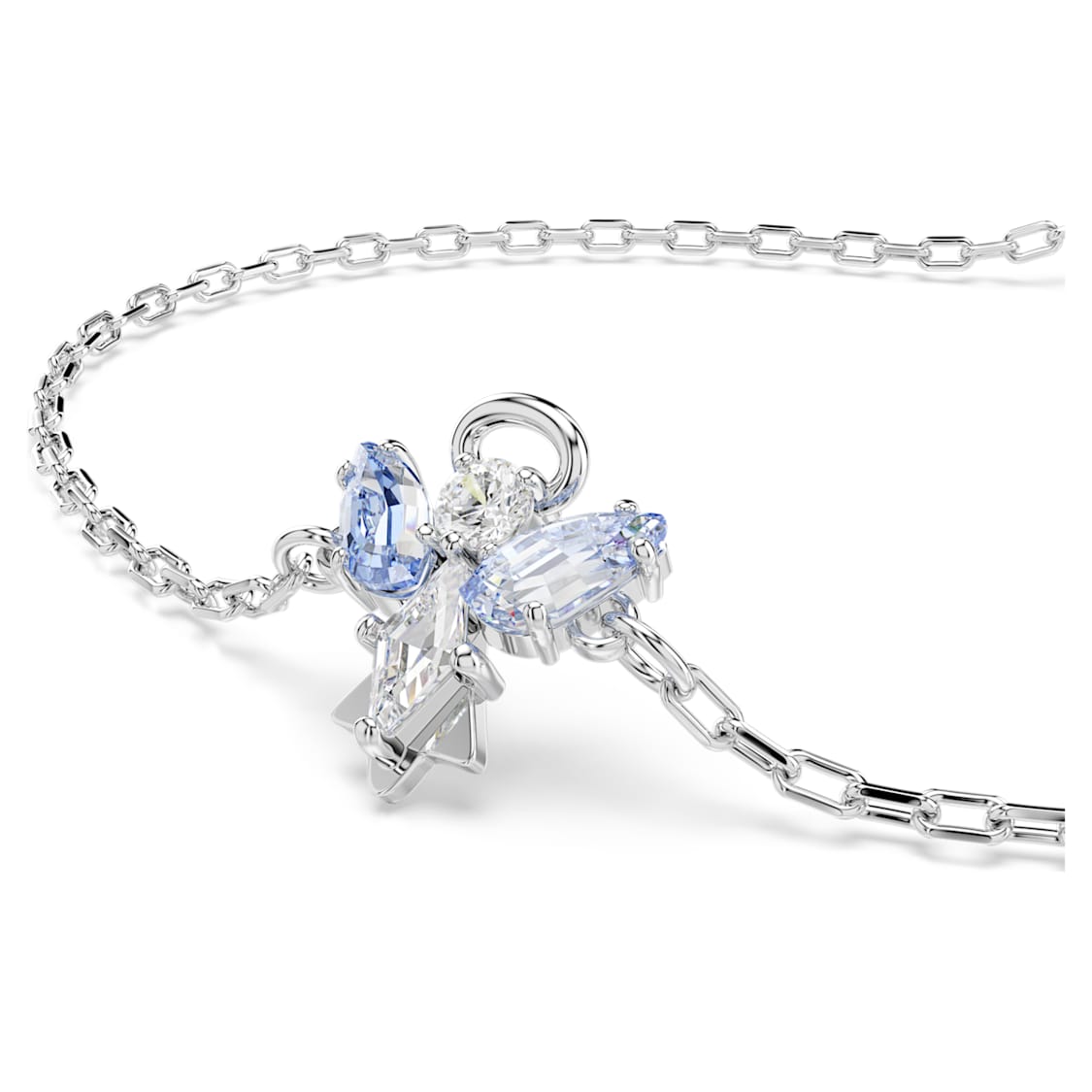 Magic bracelet, Angel, Blue, Rhodium plated by SWAROVSKI