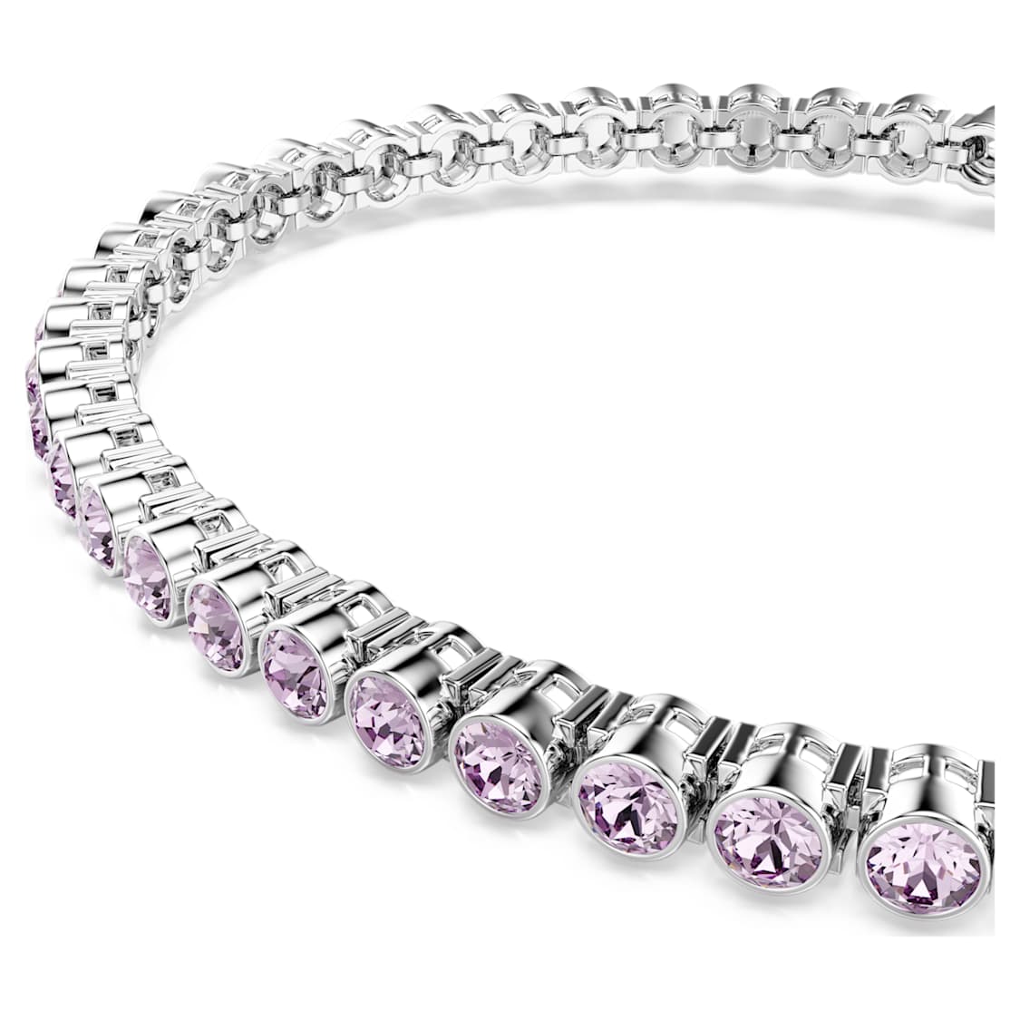 Imber Emily Tennis bracelet, Round cut, Purple, Rhodium plated by SWAROVSKI