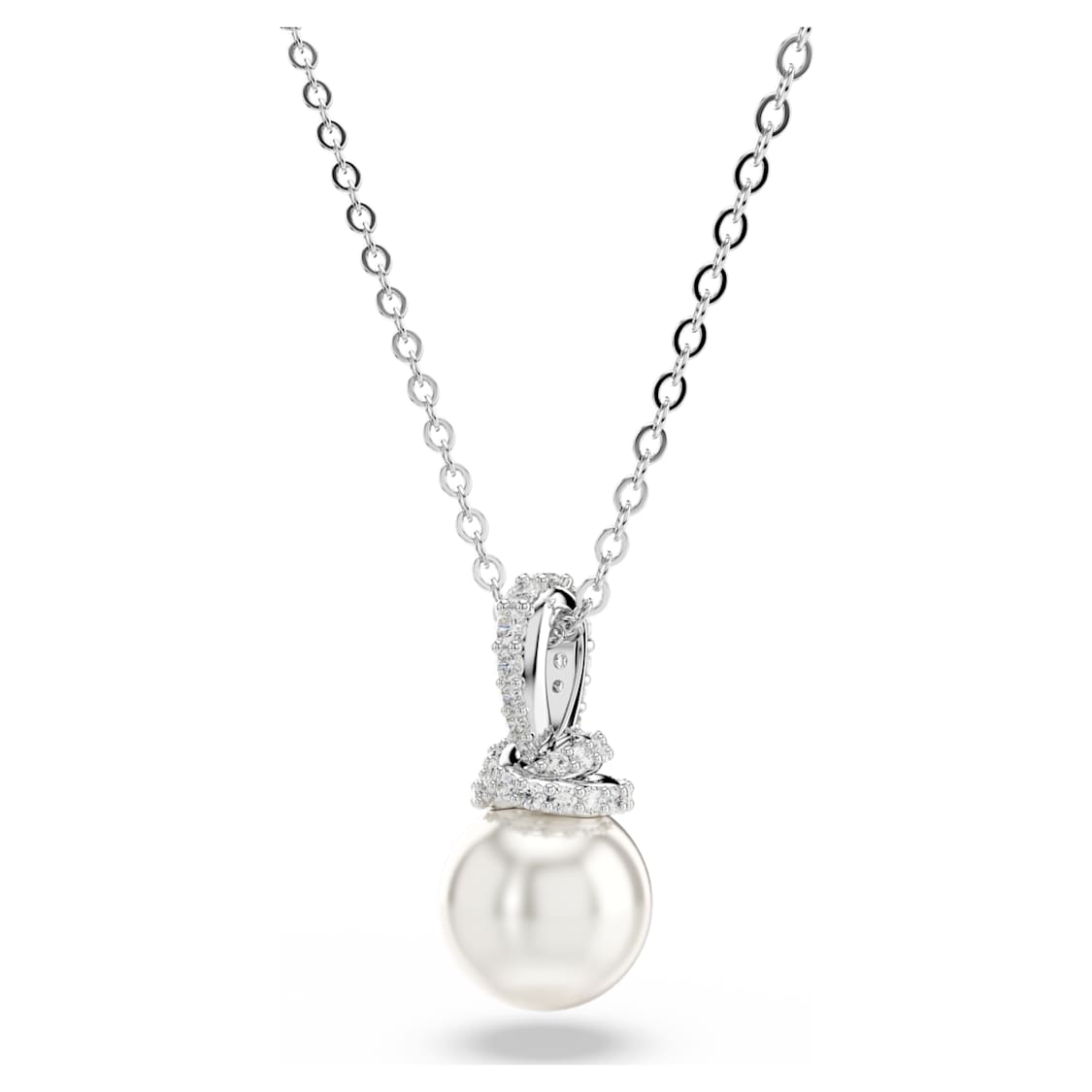 Originally set, Pavé, Crystal pearl, White, Rhodium plated by SWAROVSKI