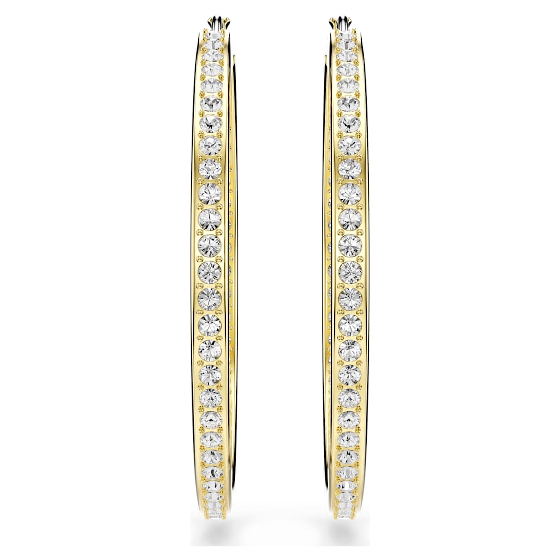 Sommerset hoop earrings, White, Gold-tone plated by SWAROVSKI