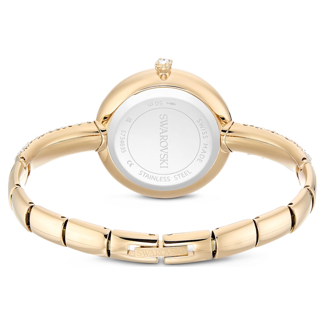 Sublima bangle watch, Swiss Made, Metal bracelet, gold tone