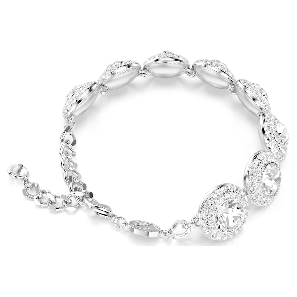 Una Angelic bracelet, White, Rhodium plated by SWAROVSKI