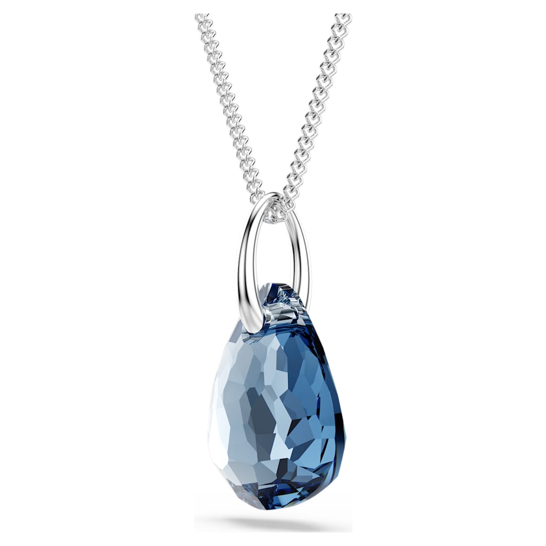 Galet pendant, Blue, Rhodium plated by SWAROVSKI