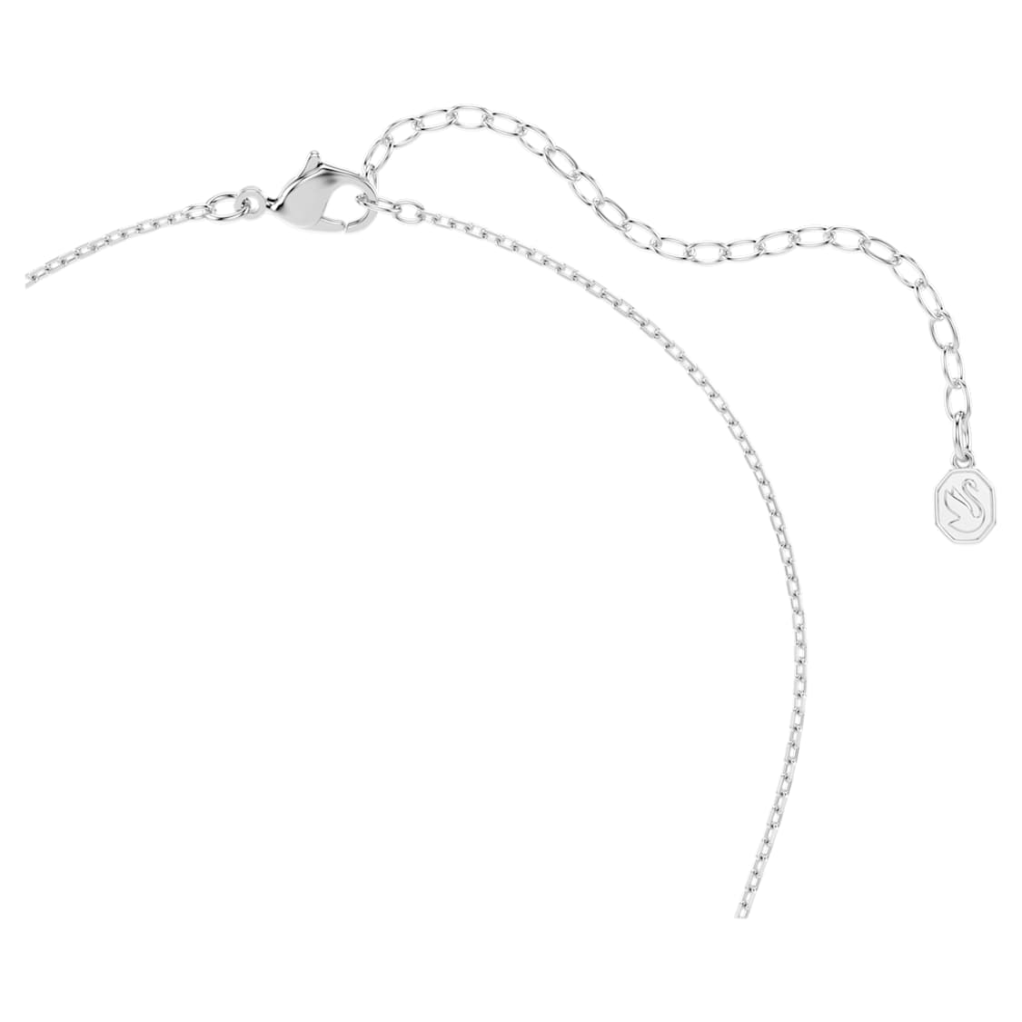 Symbolica pendant, Crystal pearl, Round cut, Pavé, Horseshoe, White