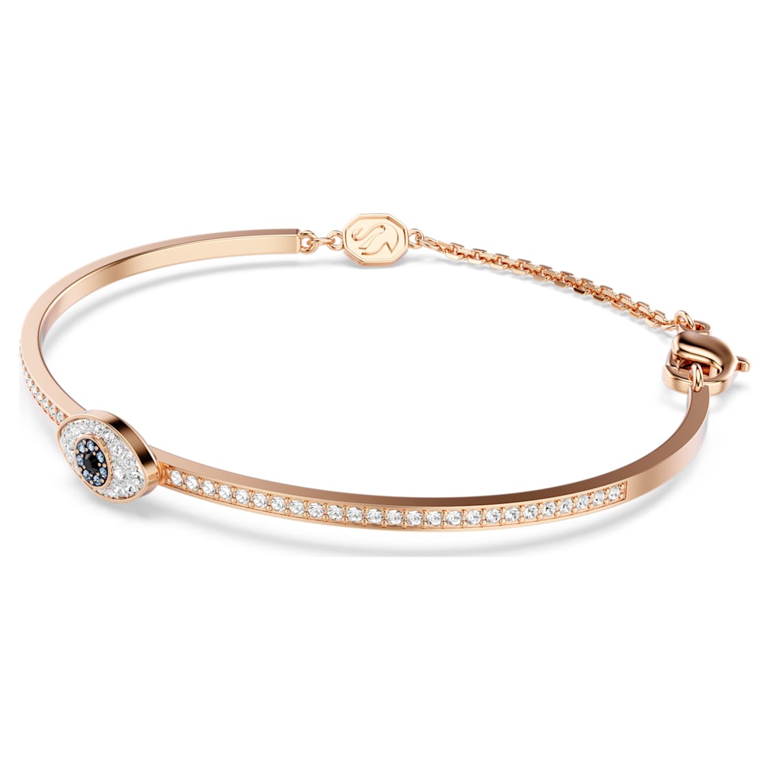 Symbolica bangle, Eye, Multicoloured, Rose gold-tone plated by SWAROVSKI