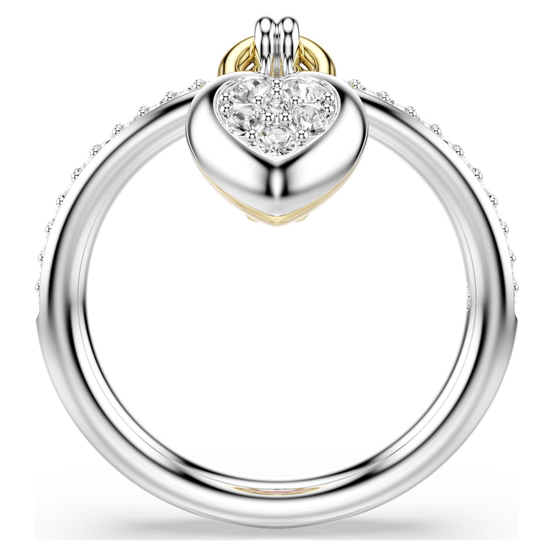 Idyllia motif ring, Mixed cuts, Heart, Pink, metal finish by SWAROVSKI