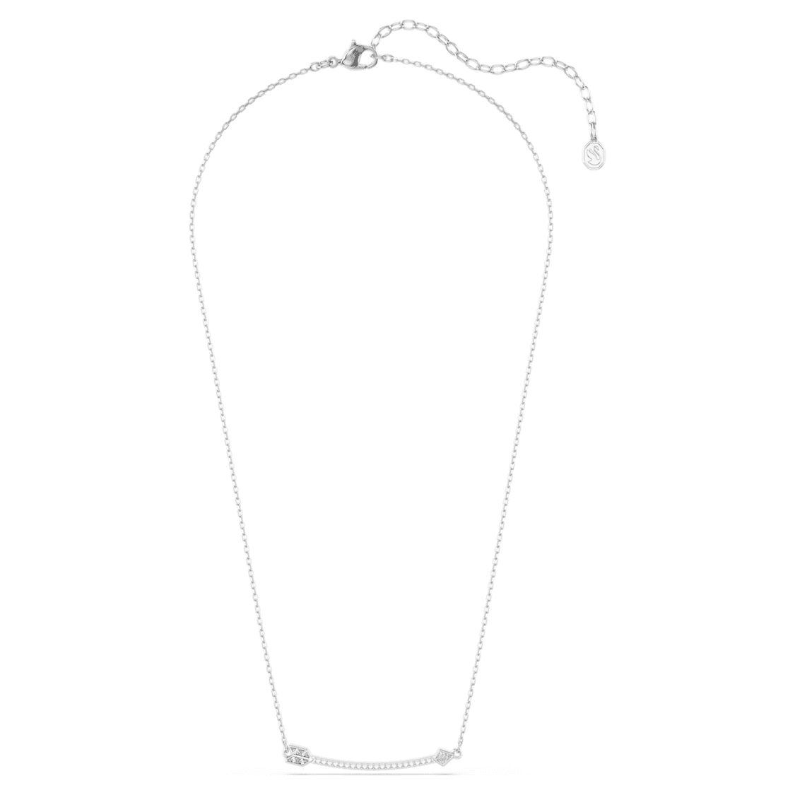 Idyllia pendant, Mixed cuts, Arrow, White, Rhodium plated by SWAROVSKI