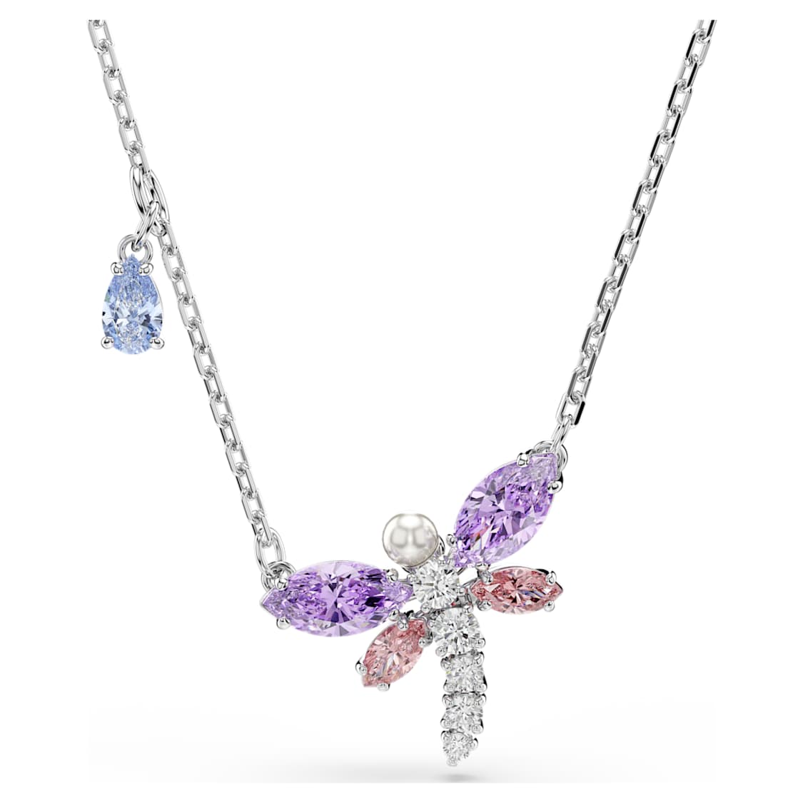Ariana Grande x Swarovski pendant, Mixed cuts, Dragonfly, Multicoloured, Rhodium plated by SWAROVSKI