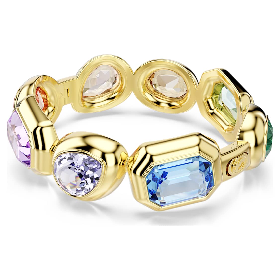 Gema cuff, Oversized crystals, Mixed cuts, Multicoloured, Gold-tone plated by SWAROVSKI