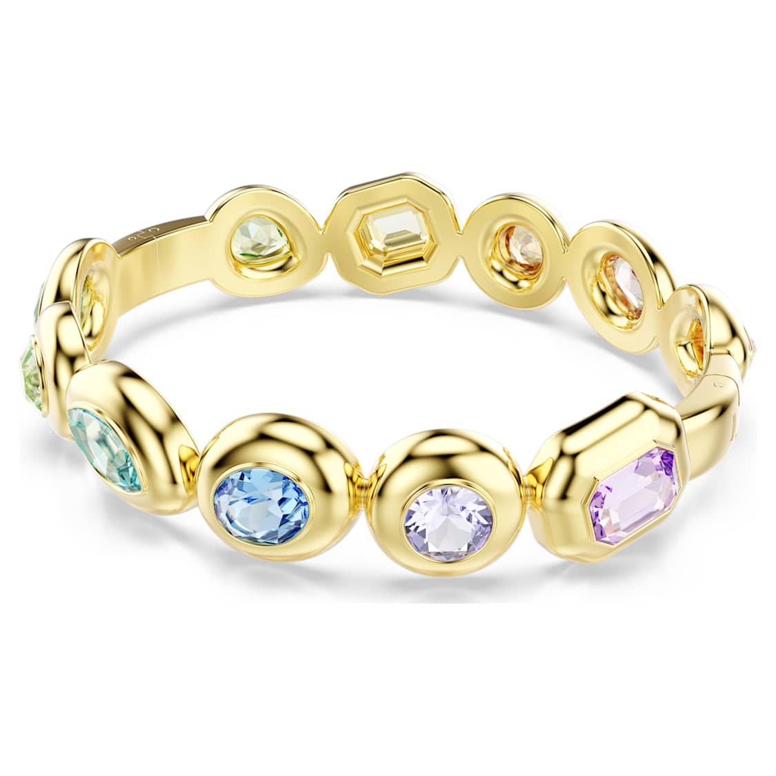 Gema bangle, Mixed cuts, Multicoloured, Gold-tone plated by SWAROVSKI