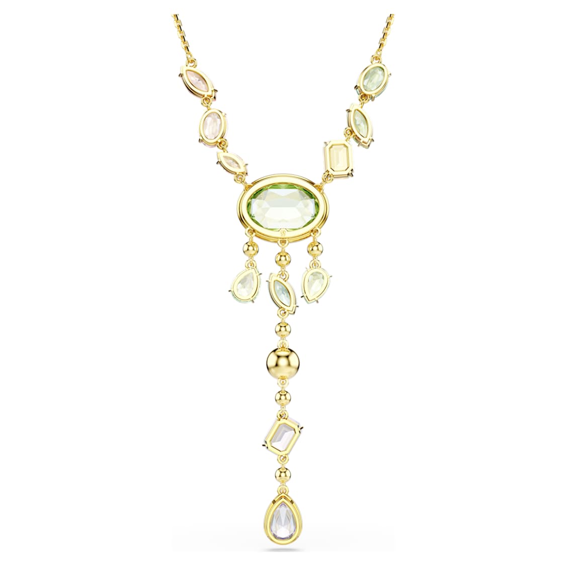 Gema Y necklace, Mixed cuts, Multicoloured, Gold-tone plated by SWAROVSKI