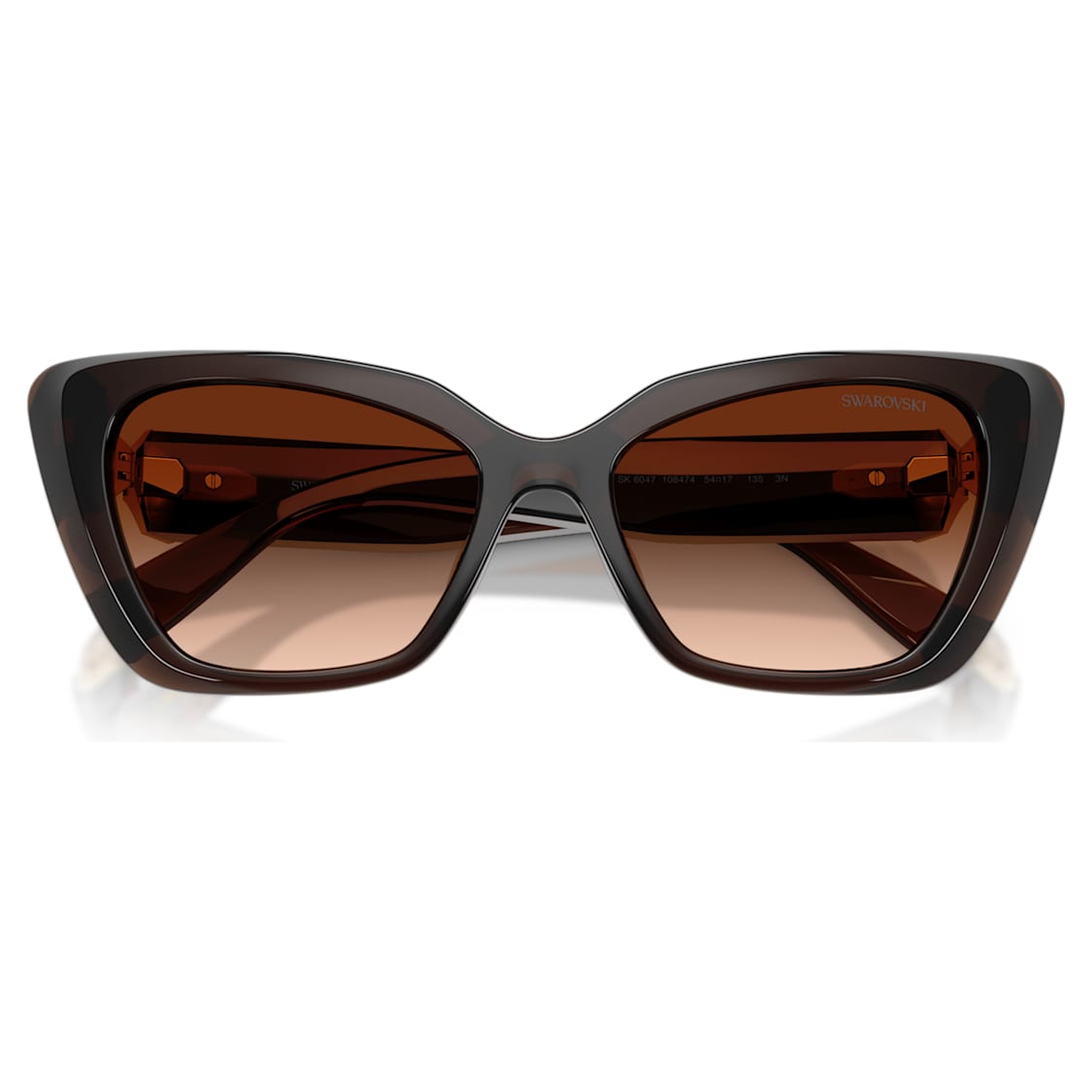 Sunglasses, Cat-Eye shape, SK6047, Dark brown by SWAROVSKI