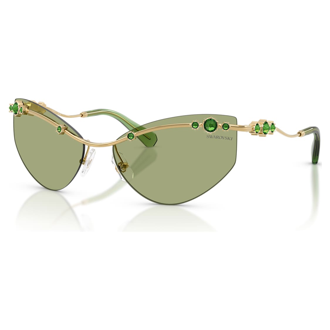 Sunglasses, Cat-Eye shape, SK7039, Gold tone by SWAROVSKI