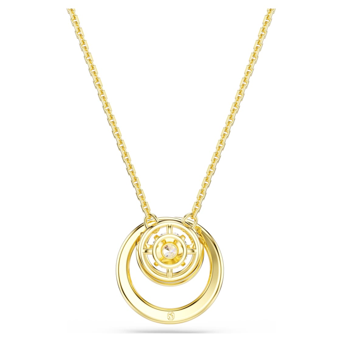 Hyperbola pendant, Round cut, White, Gold-tone plated by SWAROVSKI