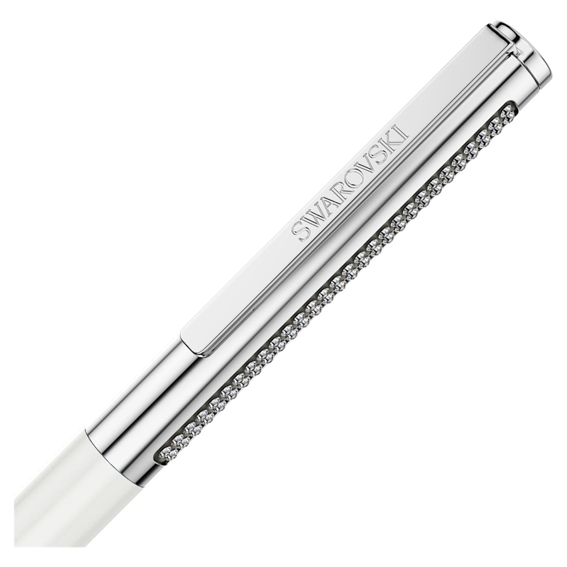 Matrix Tennis ballpoint pen, White, Chrome plated by SWAROVSKI