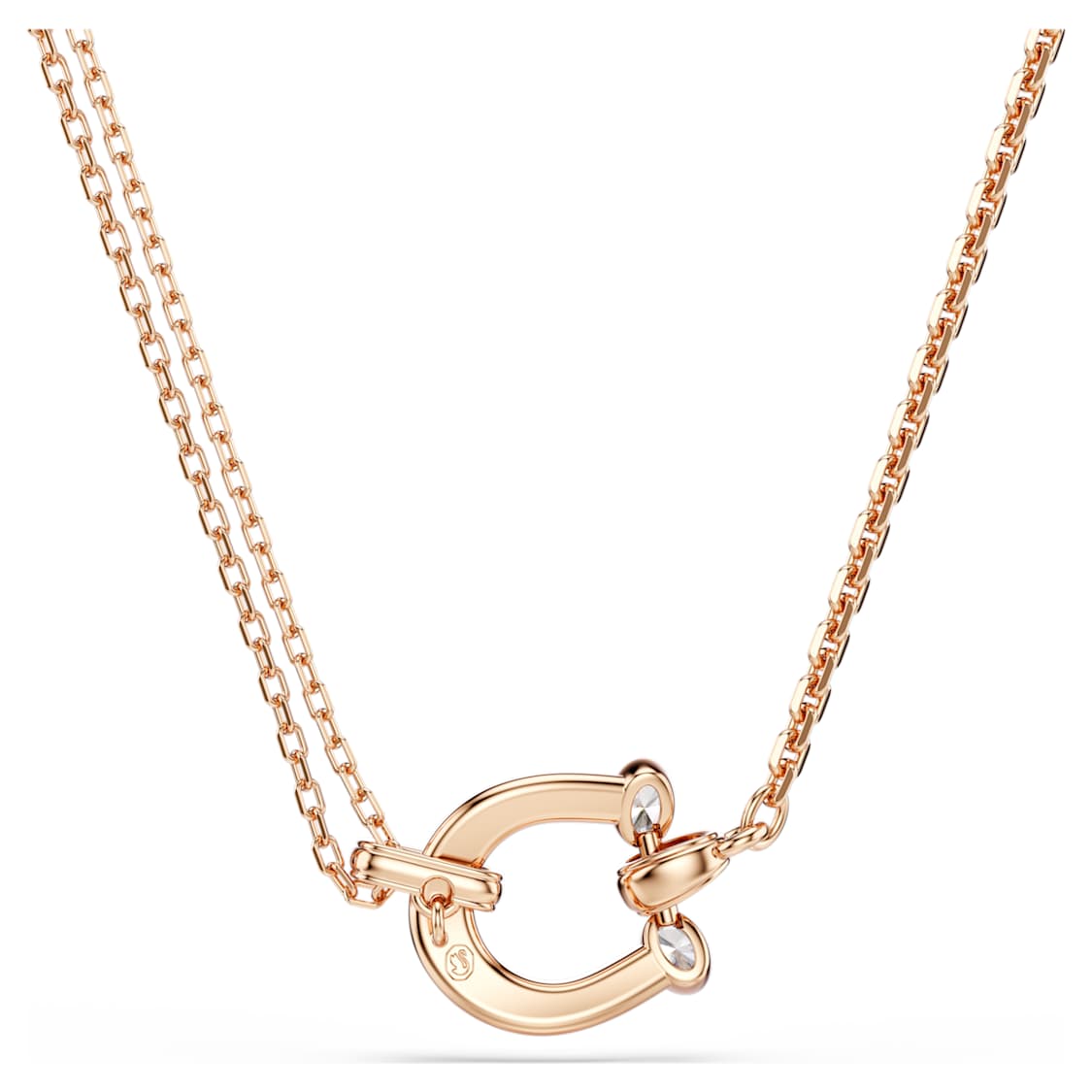 Symbolica pendant, Pavé, Horseshoe, White, Rose gold-tone plated by SWAROVSKI