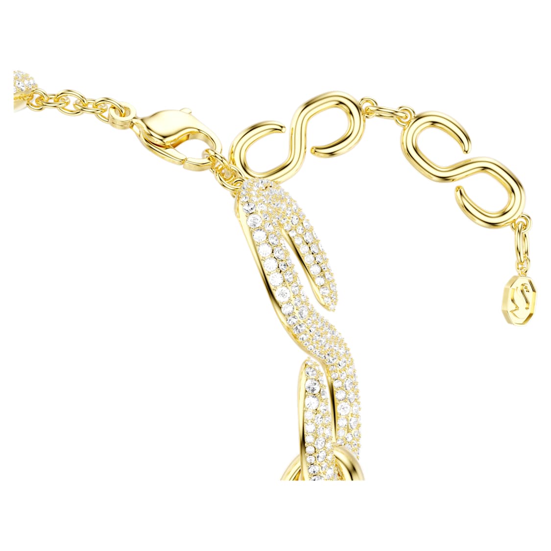 Dextera choker, Round cut, White, Gold-tone plated by SWAROVSKI