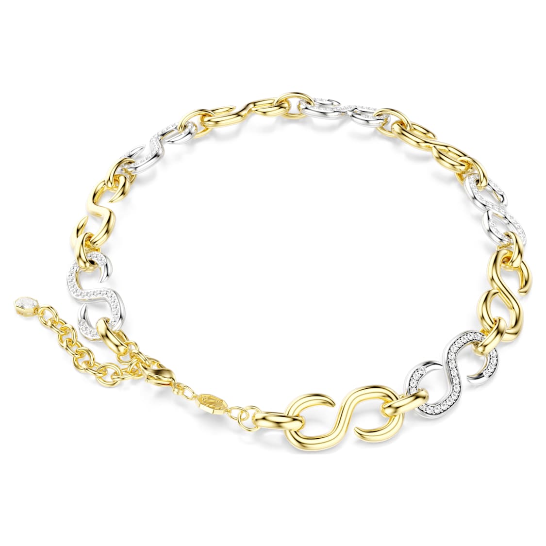 Dextera necklace, Round cut, Chain, White, Mixed metal finish by SWAROVSKI