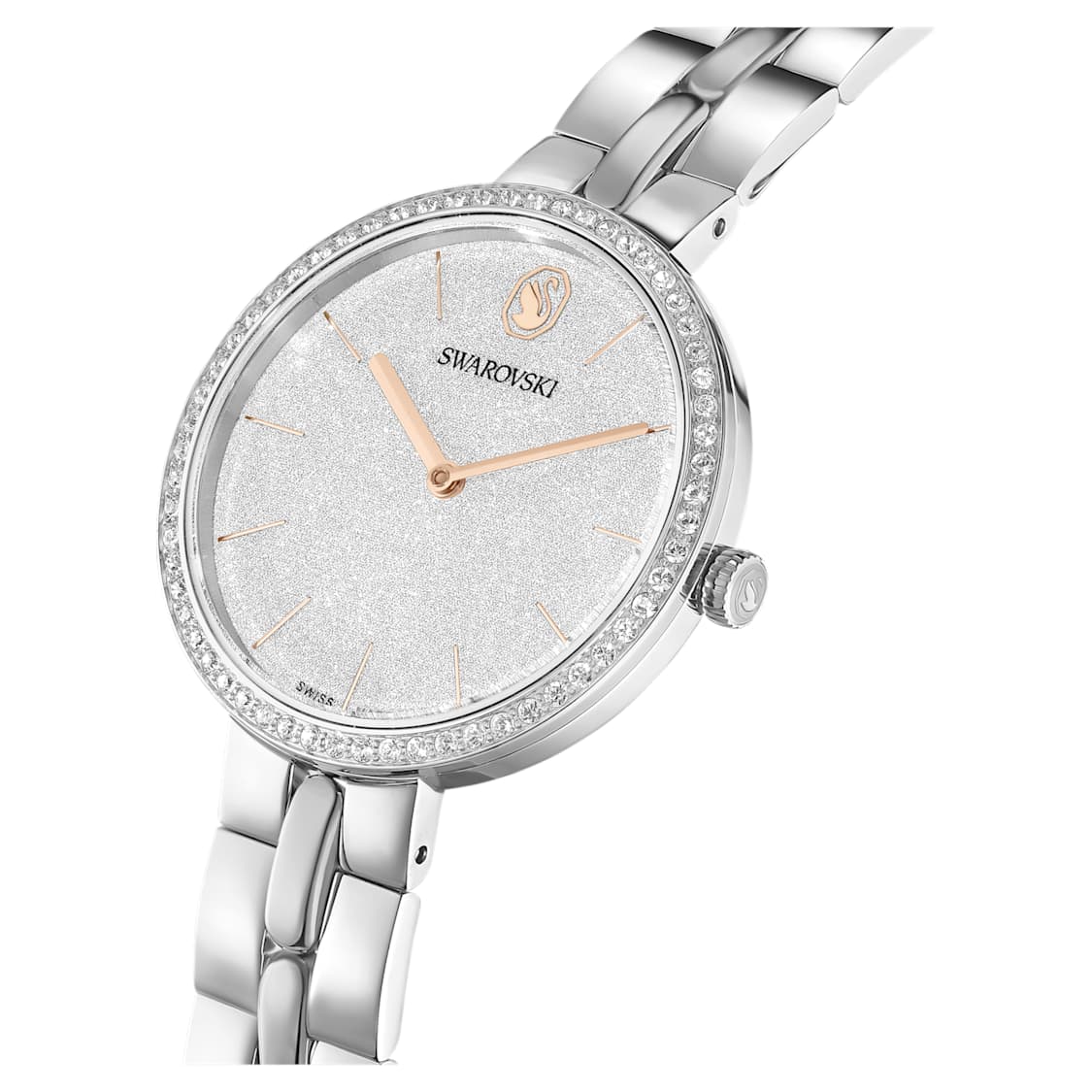 Cosmopolitan watch, Swiss Made, Metal bracelet, Silver Tone, Stainless steel by SWAROVSKI