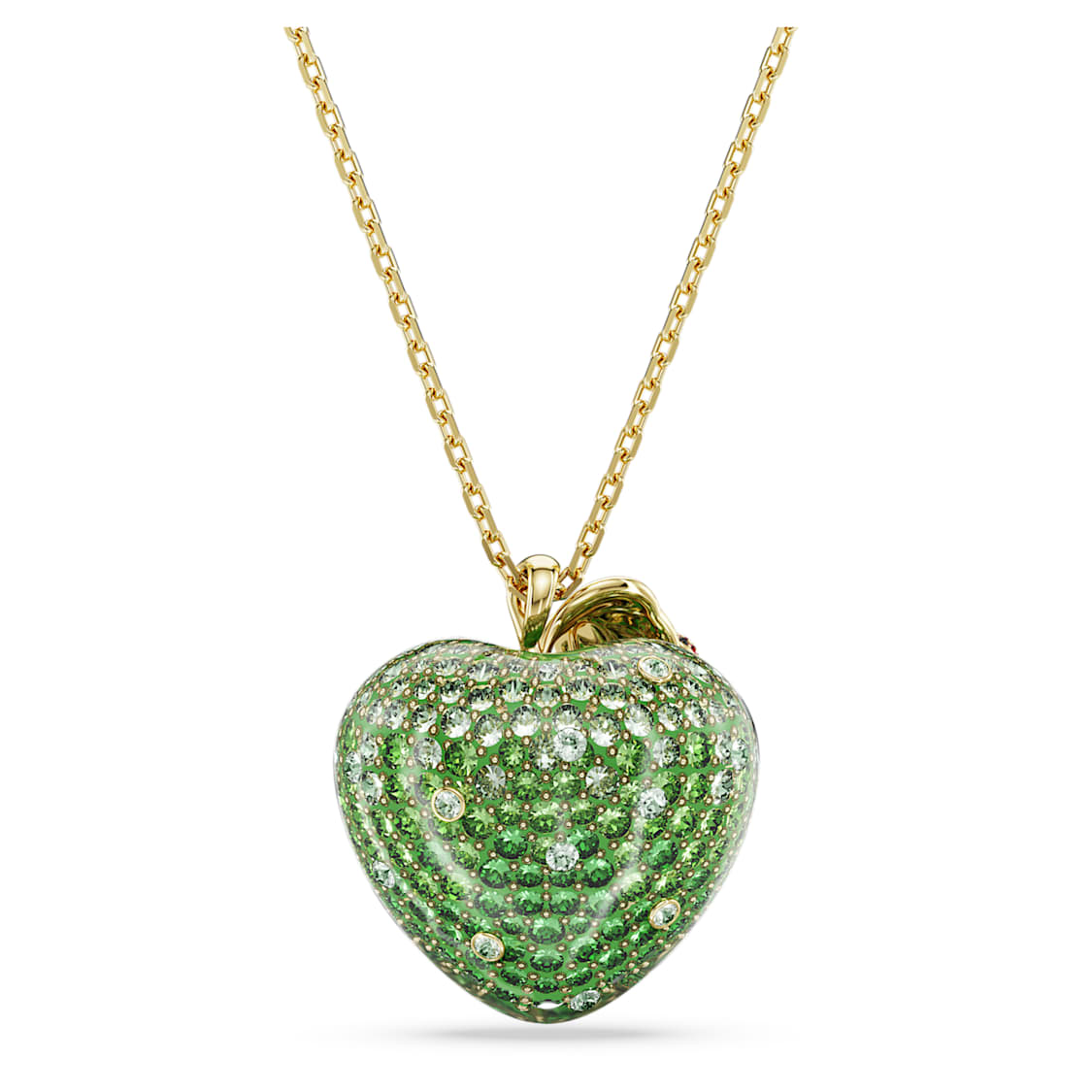 Idyllia pendant, Mixed cuts, Apple, Green, Gold-tone plated by SWAROVSKI