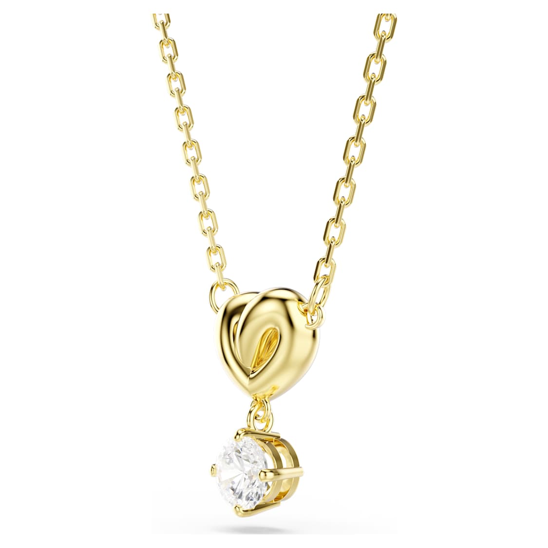 Lifelong pendant, Round cut, Heart, White, Gold-tone plated by SWAROVSKI