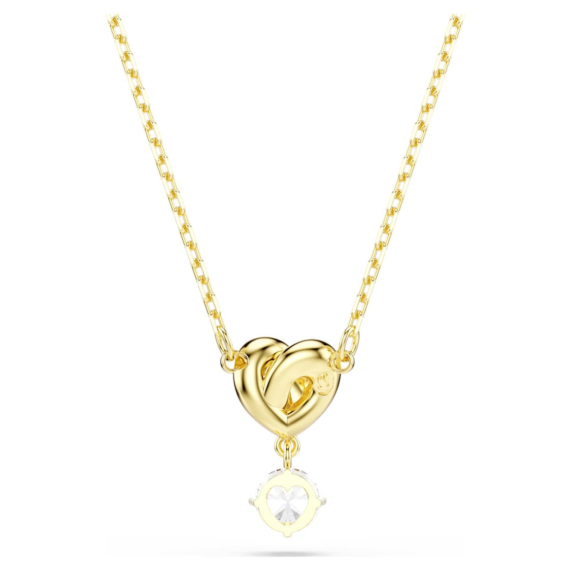 Lifelong pendant, Round cut, Heart, White, Gold-tone plated by SWAROVSKI