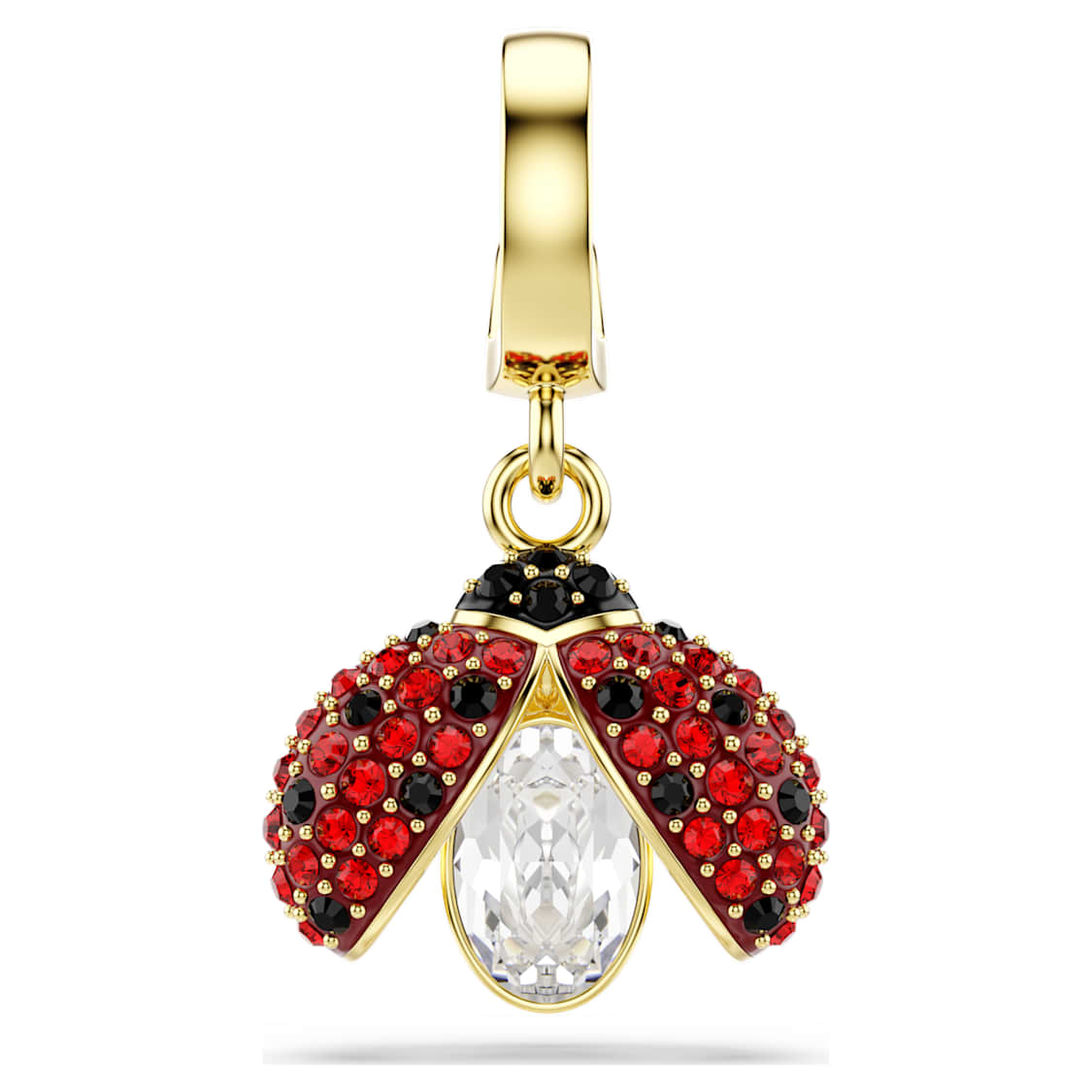 Idyllia charm, Mixed cuts, Ladybug, Red, 18K gold finish - Swarovski, 5743138
