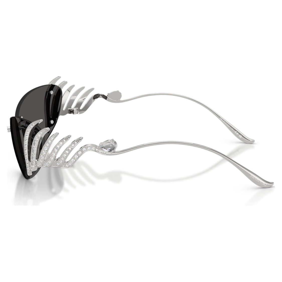 Sunglasses, Cat-Eye shape, Swan, Silver Tone by SWAROVSKI