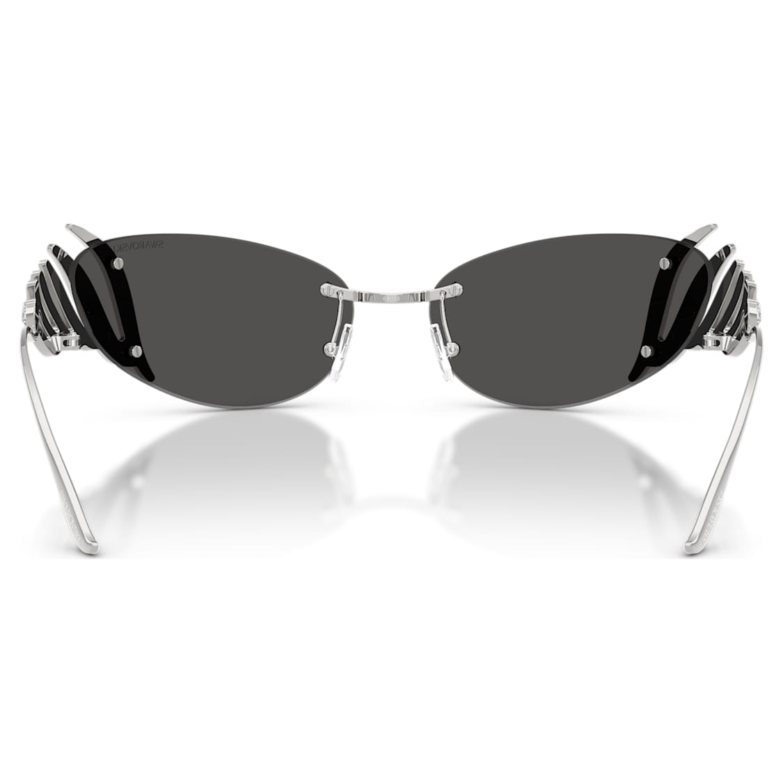 Sunglasses, Cat-Eye shape, Swan, Silver Tone by SWAROVSKI