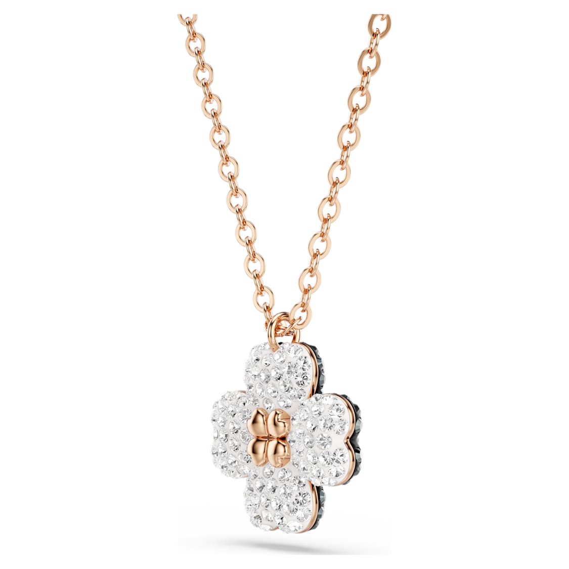 Latisha pendant, Pavé, Clover, Multicoloured, Rose gold-tone plated by SWAROVSKI
