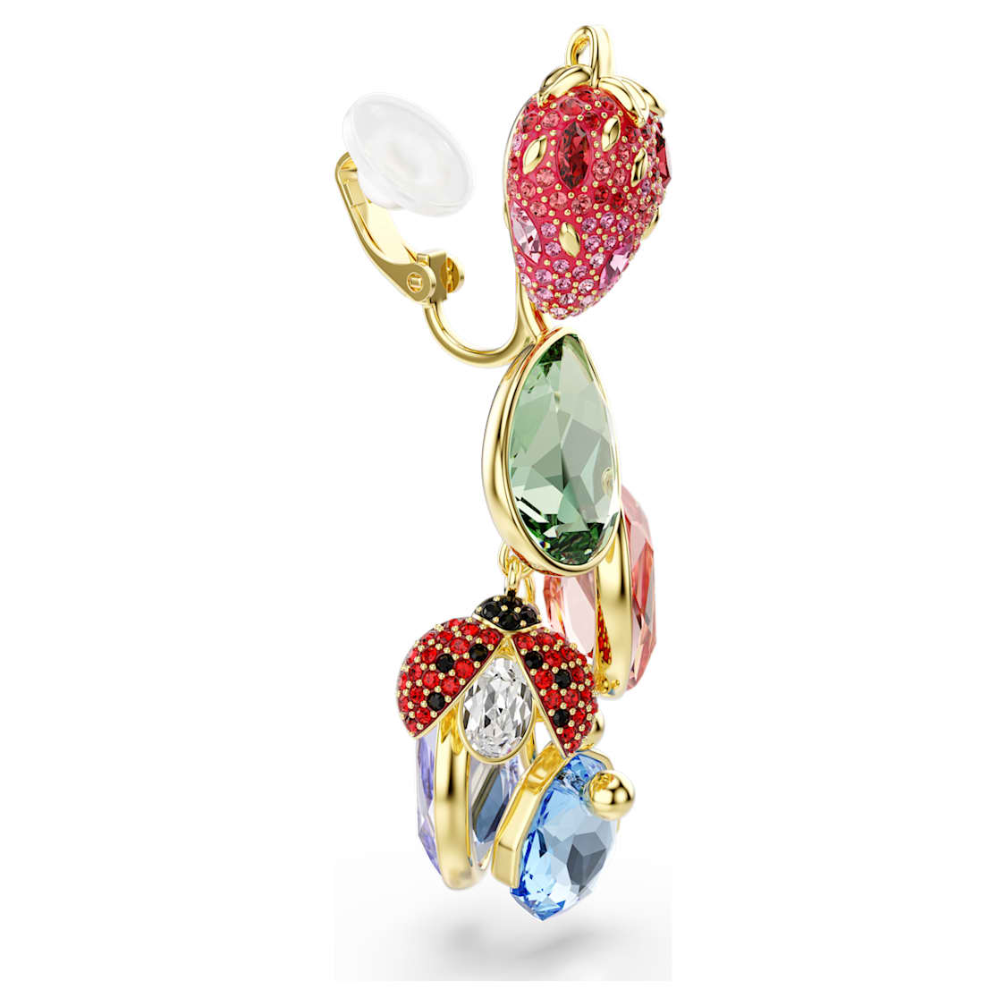 Idyllia clip earrings, Mixed cuts, Multicoloured, Gold-tone plated by SWAROVSKI