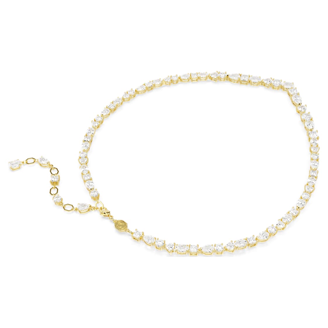 Mesmera nyaklánc, Vegyes metszés, Fehér, 18 kt-os aranybevonat - Swarovski, 5743826