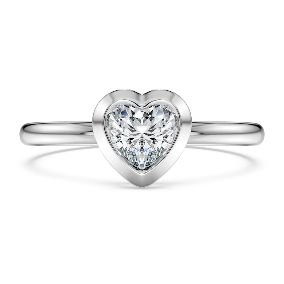 Eternity solitaire ring, Lab-grown diamonds 0.5 ct tw, Heart shape, Sterling silver by SWAROVSKI
