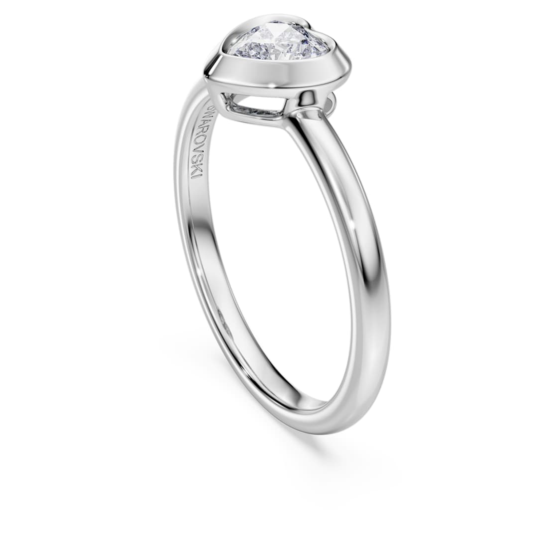 Eternity solitaire ring, Lab-grown diamonds 0.5 ct tw, Heart shape, Sterling silver by SWAROVSKI