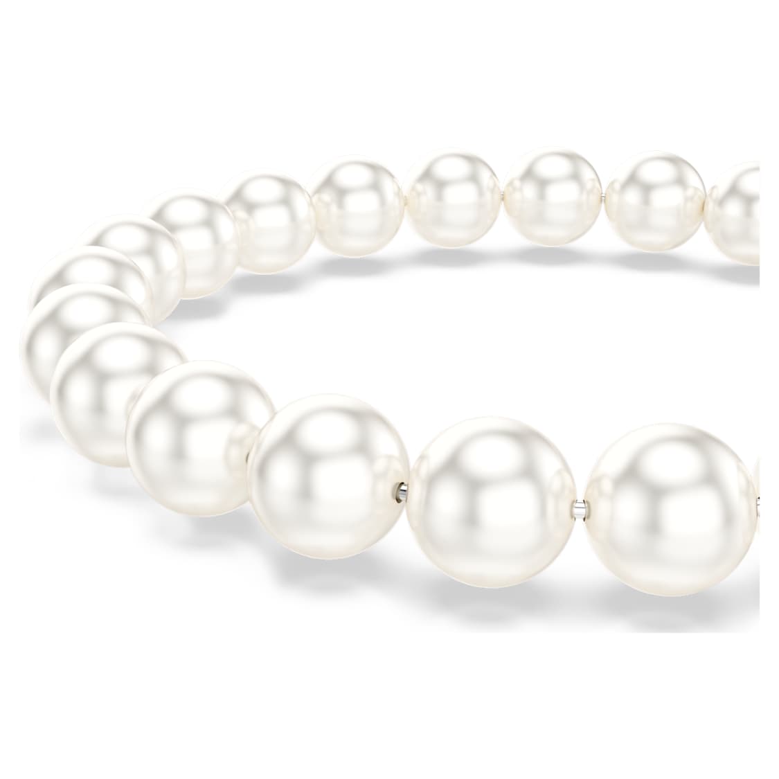 Matrix bracelet, Crystal pearl, White, Rhodium plated by SWAROVSKI