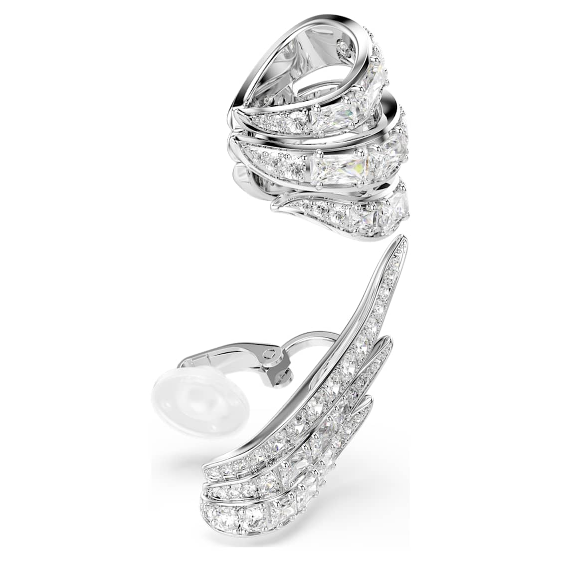Vienna ear cuffs, Mixed cuts, Swan, White, Rhodium plated - Swarovski, 5749071