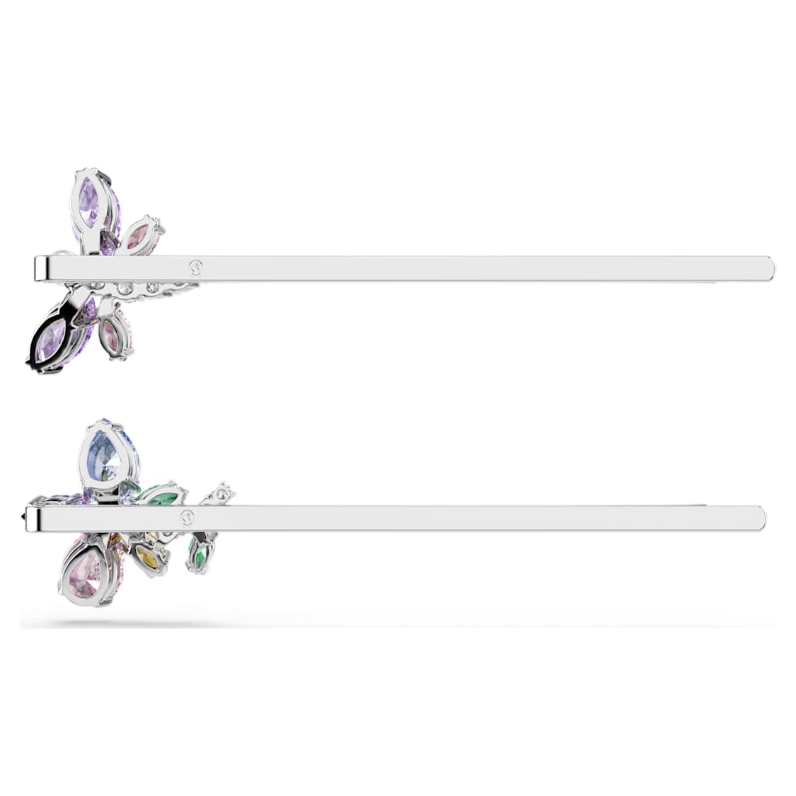 Ariana Grande x Swarovski hair pin, Mixed cuts, Dragonfly, Flower, Multicolored, Rhodium plated by SWAROVSKI