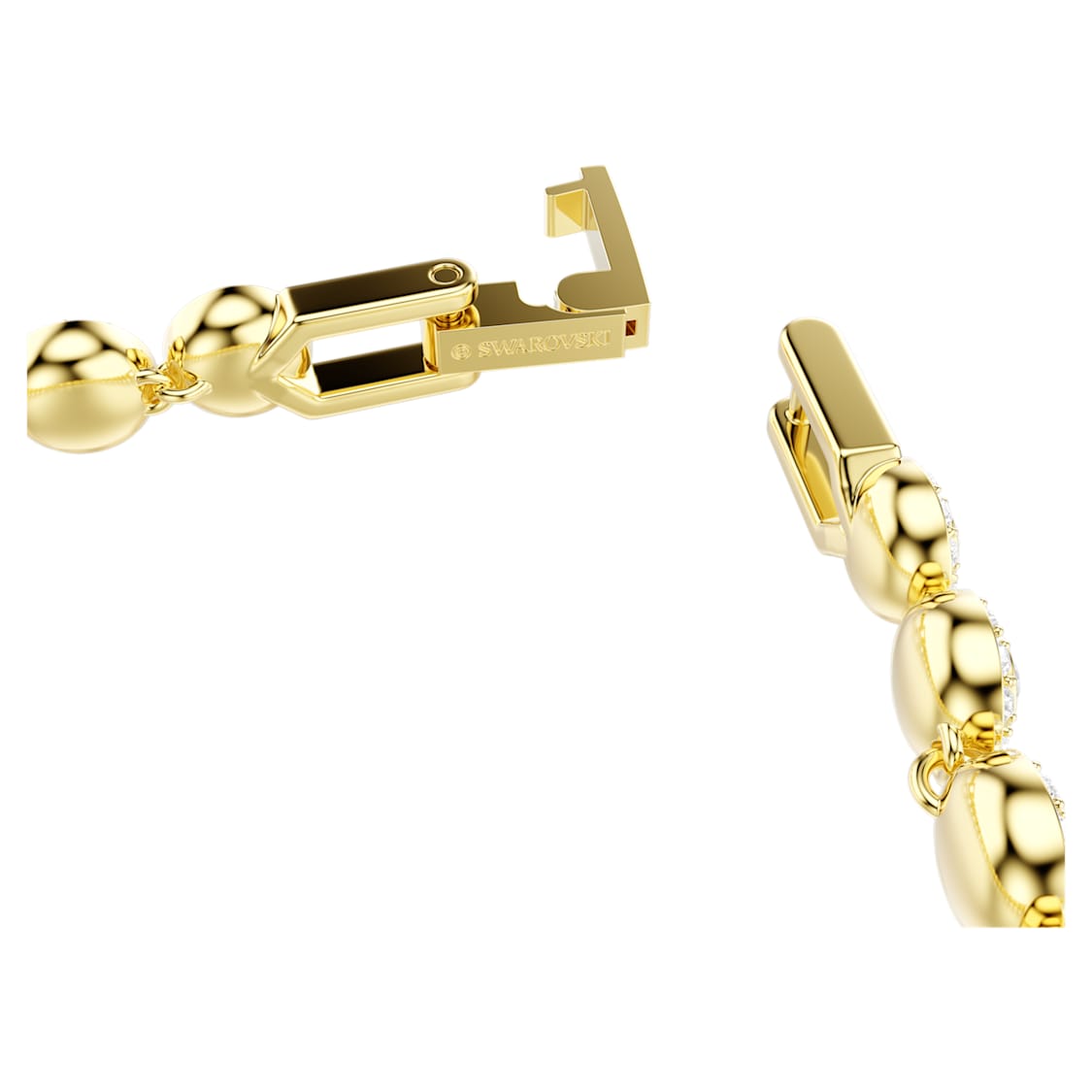 Una Angelic bracelet, Round cut, White, Gold-tone plated by SWAROVSKI