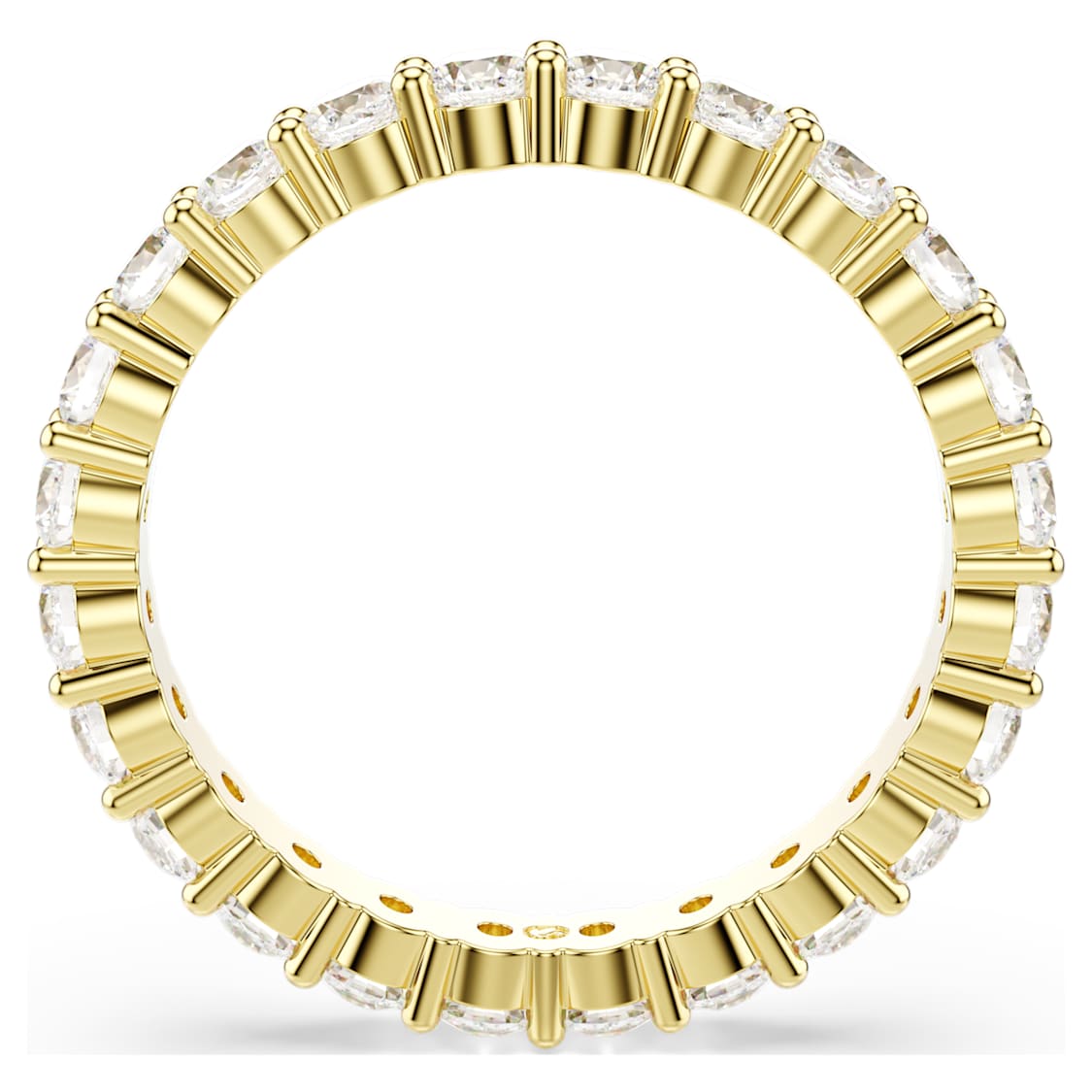 Matrix Vittore band ring, Round cut, White, Gold-tone plated by SWAROVSKI